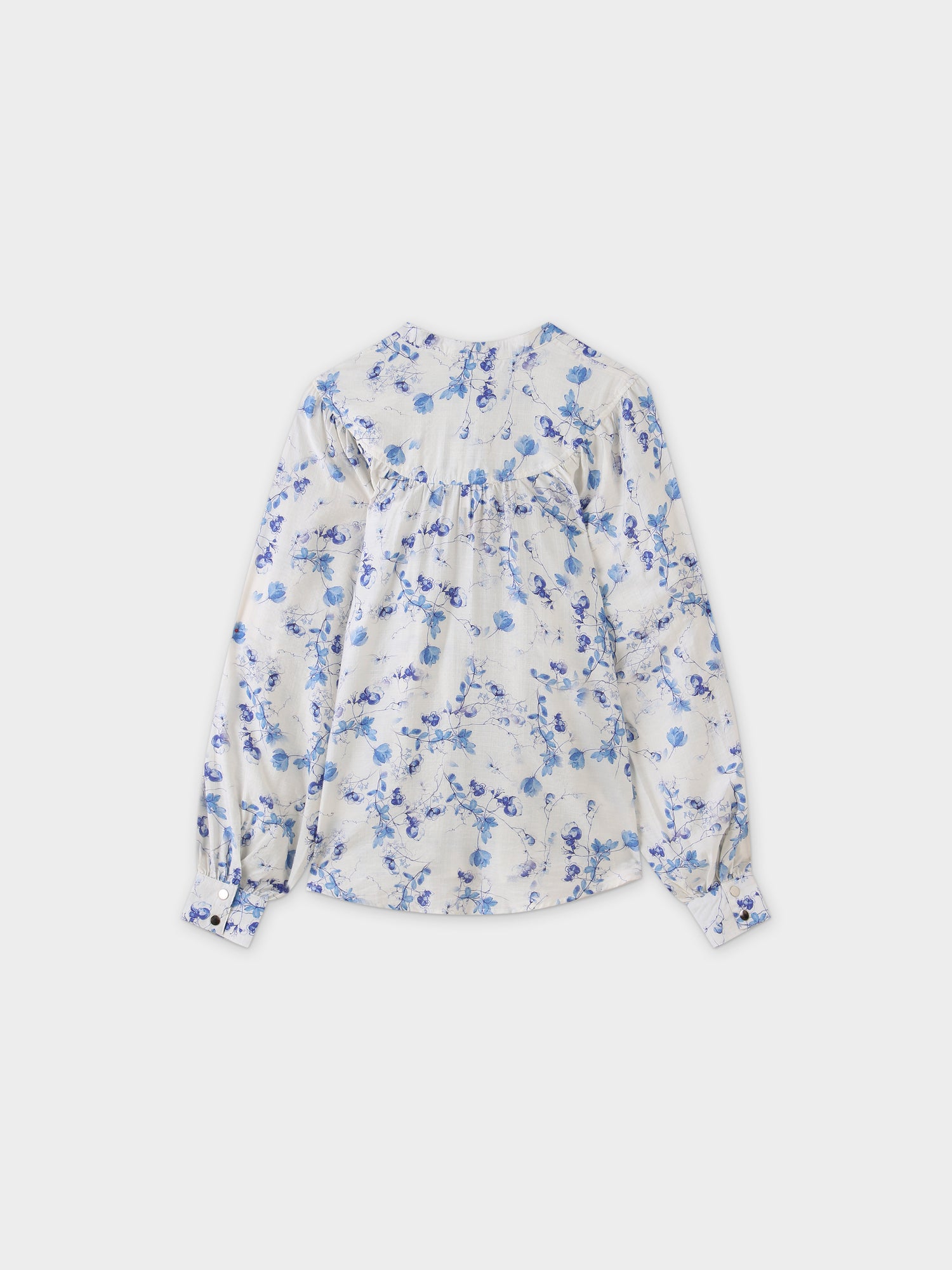 Blusa fruncida-Floral azul