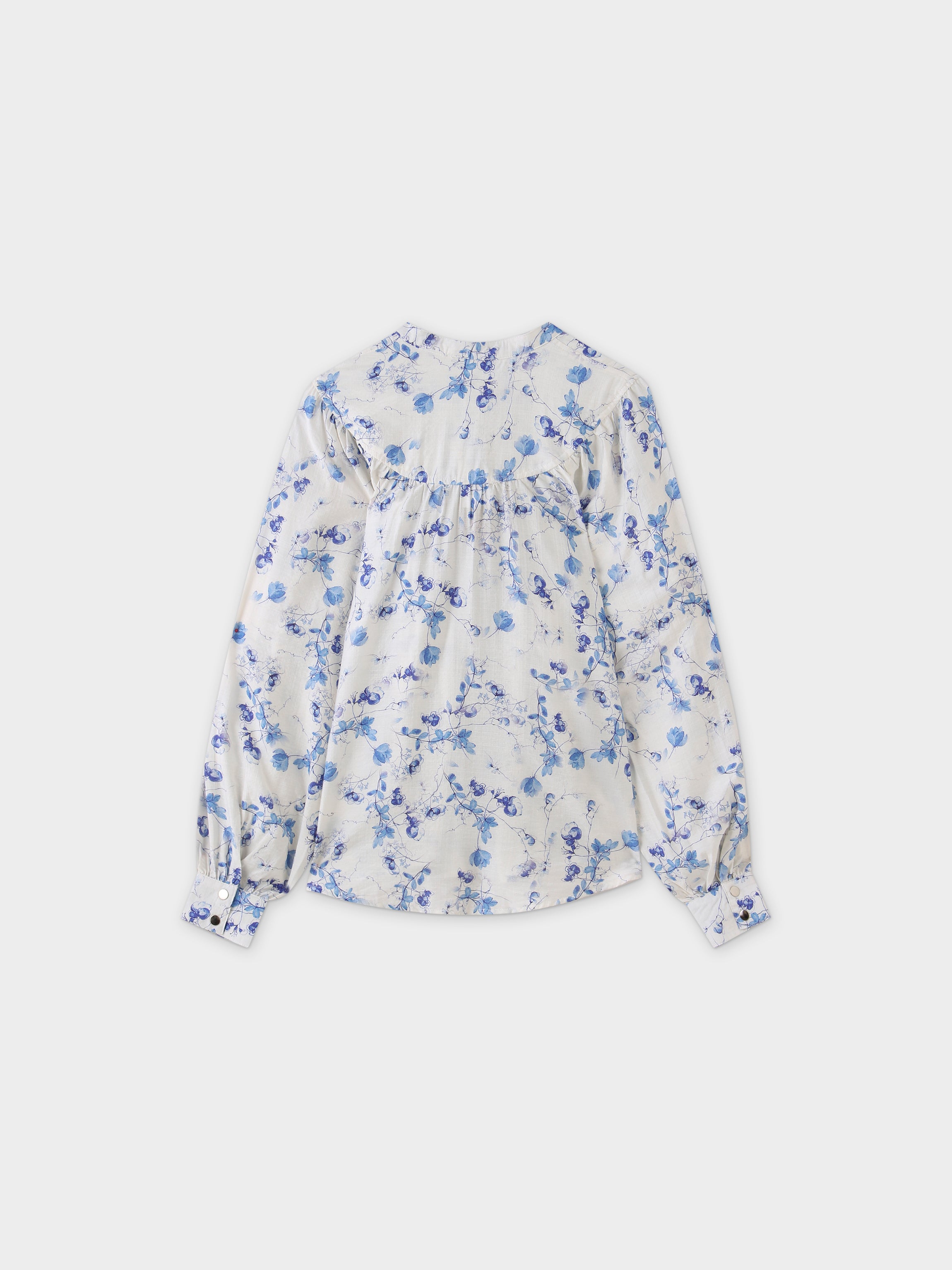 Blusa fruncida-Floral azul