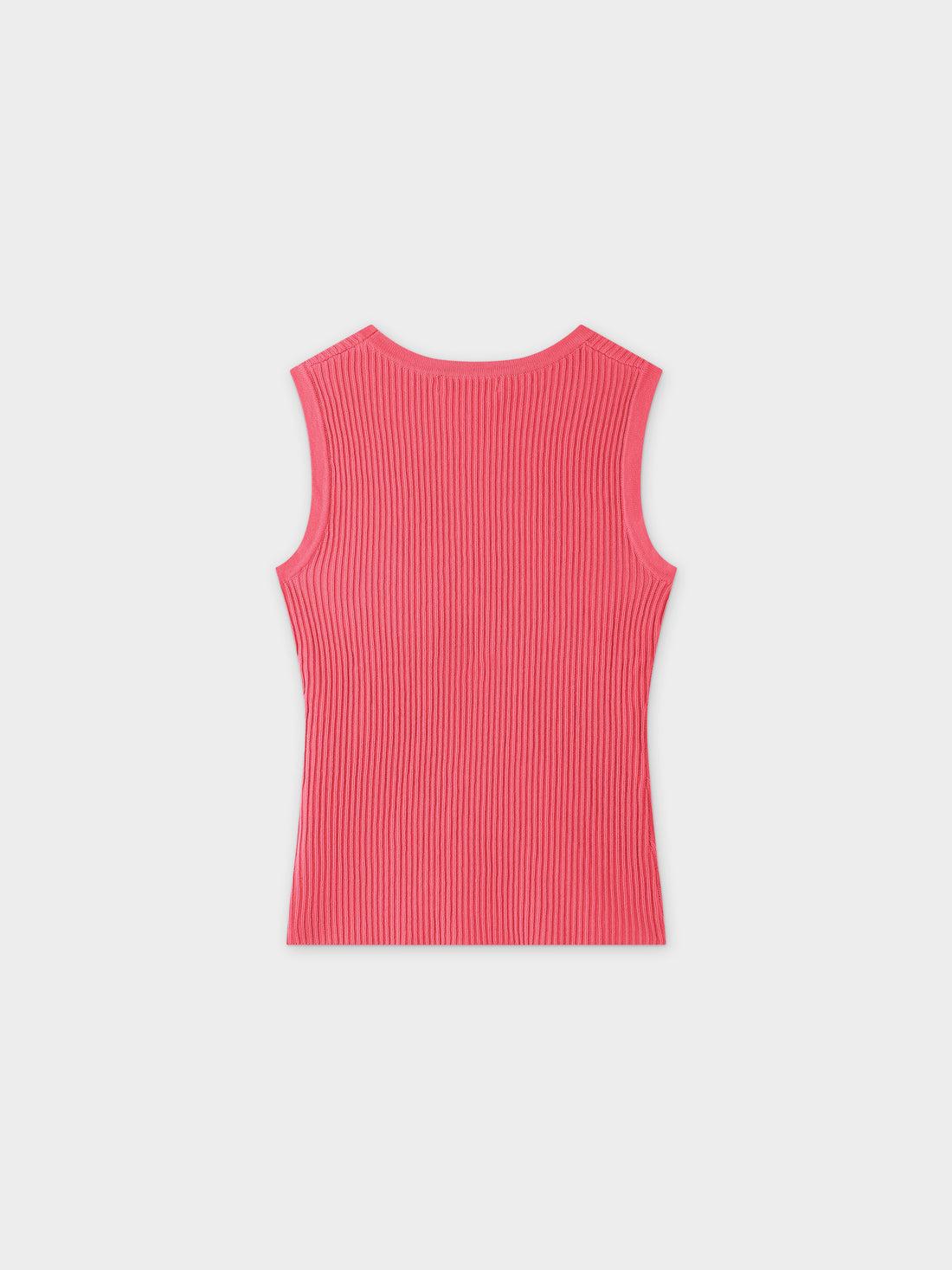 Sleeveless Ribbed Crew-Coral