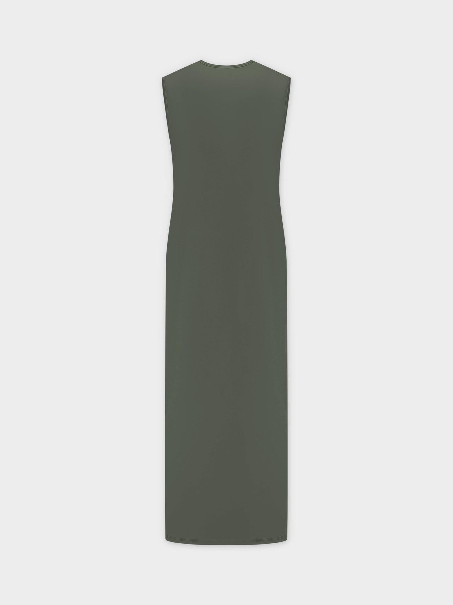 Basic T-Shirt Slip Dress-Olive