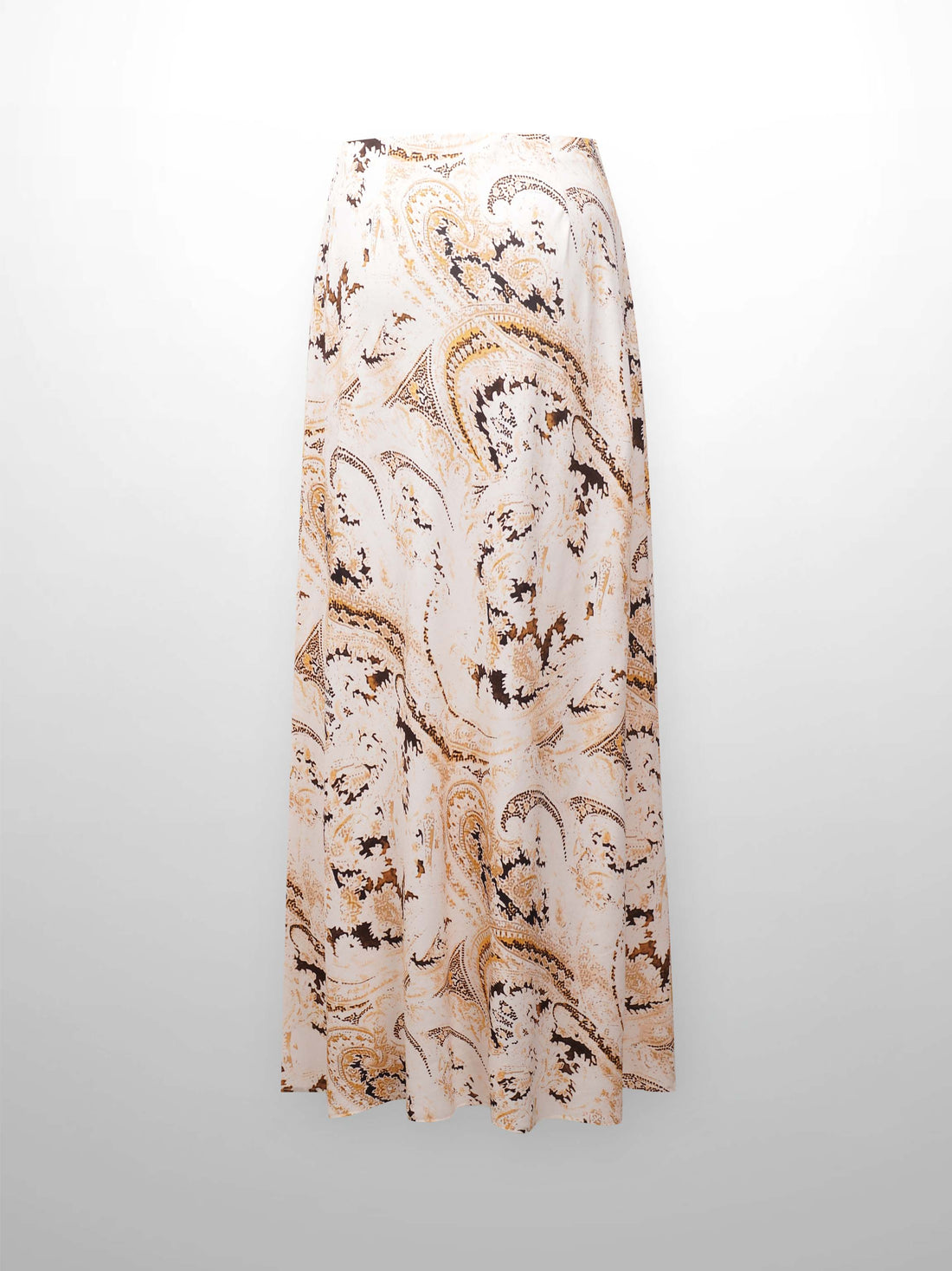 Printed Linen Blend Slip Skirt-Italian Paisley