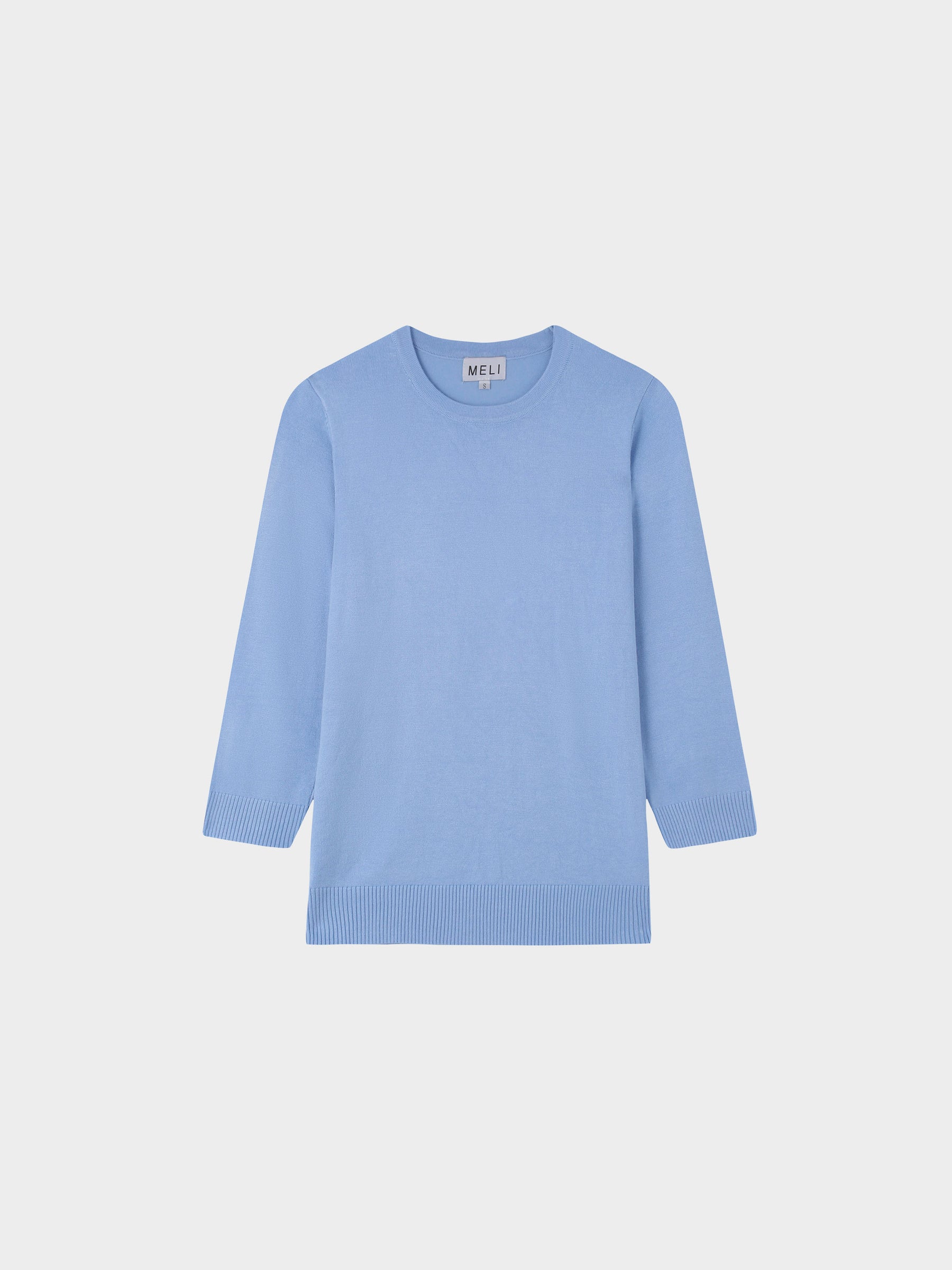 Basic Crew Sweater 3Q-Periwinkle