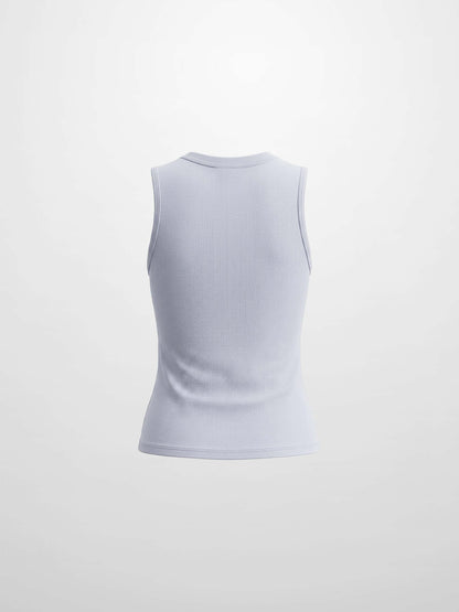 Sleeveless Basic Tee-Light Blue