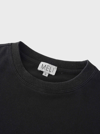 Washed Dolman Bomber Tee-Black