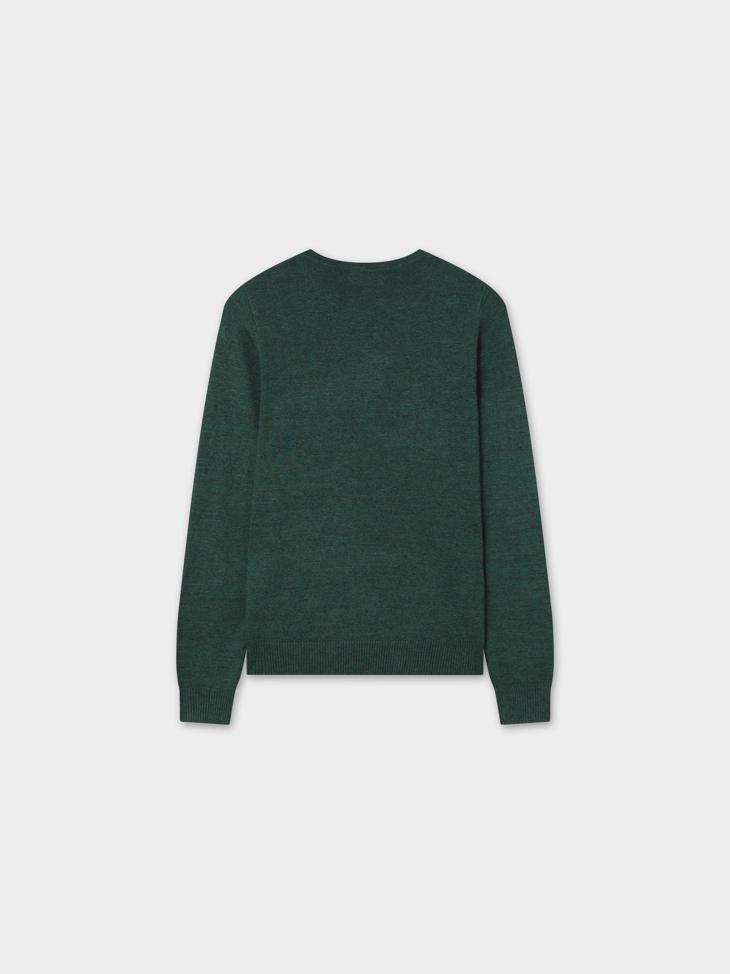 Basic Crew Sweater LS-Heathered Green