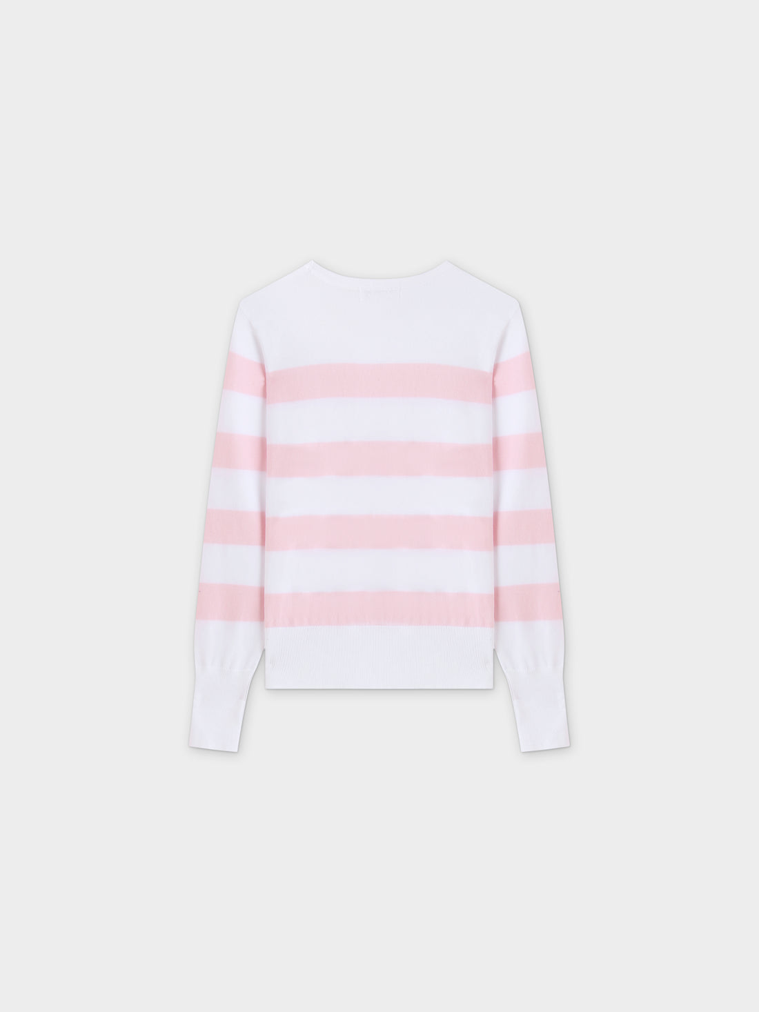 Striped Cotton Sweater-Light Pink