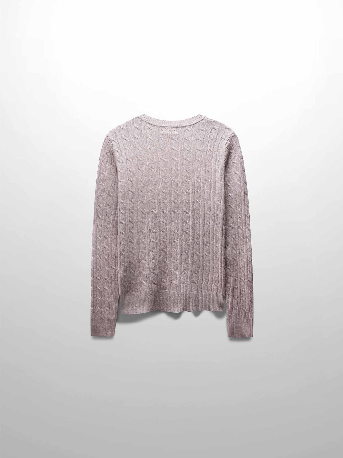 Knit Cable Sweater-Heathered Tan