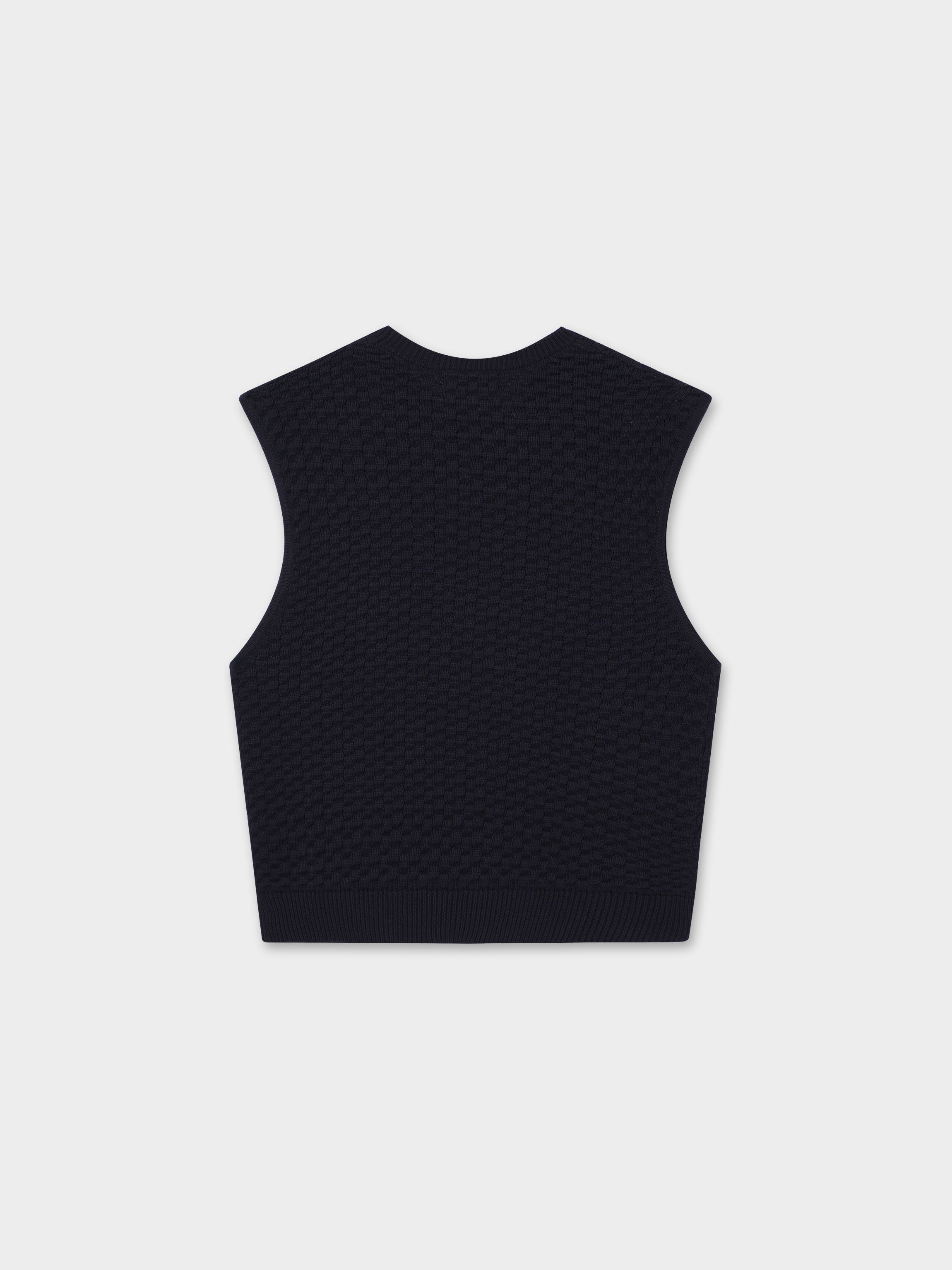 Box Weave Vest-Black