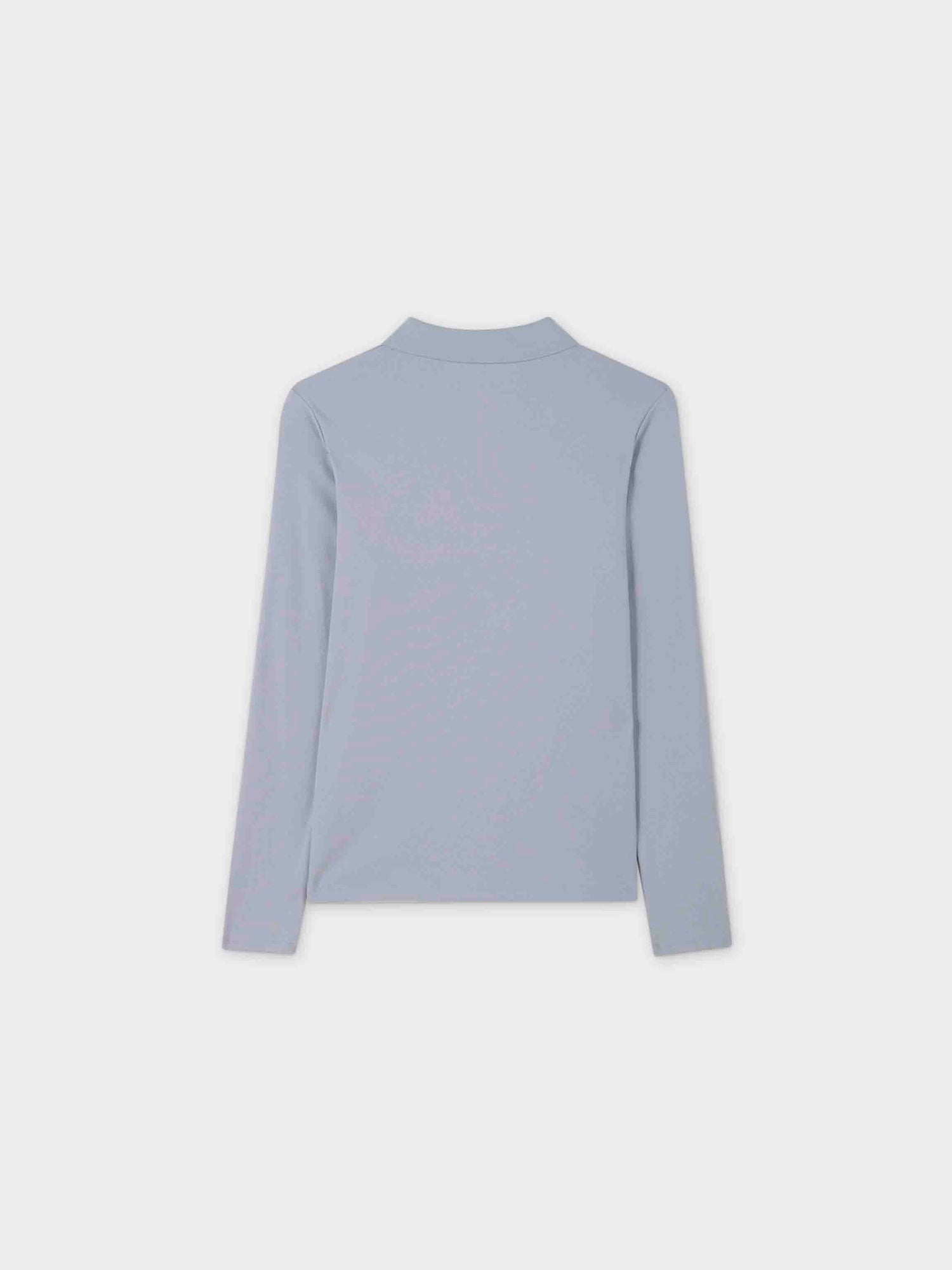 COLORED ZIPPER TEE-LIGHT BLUE/HOT PINK