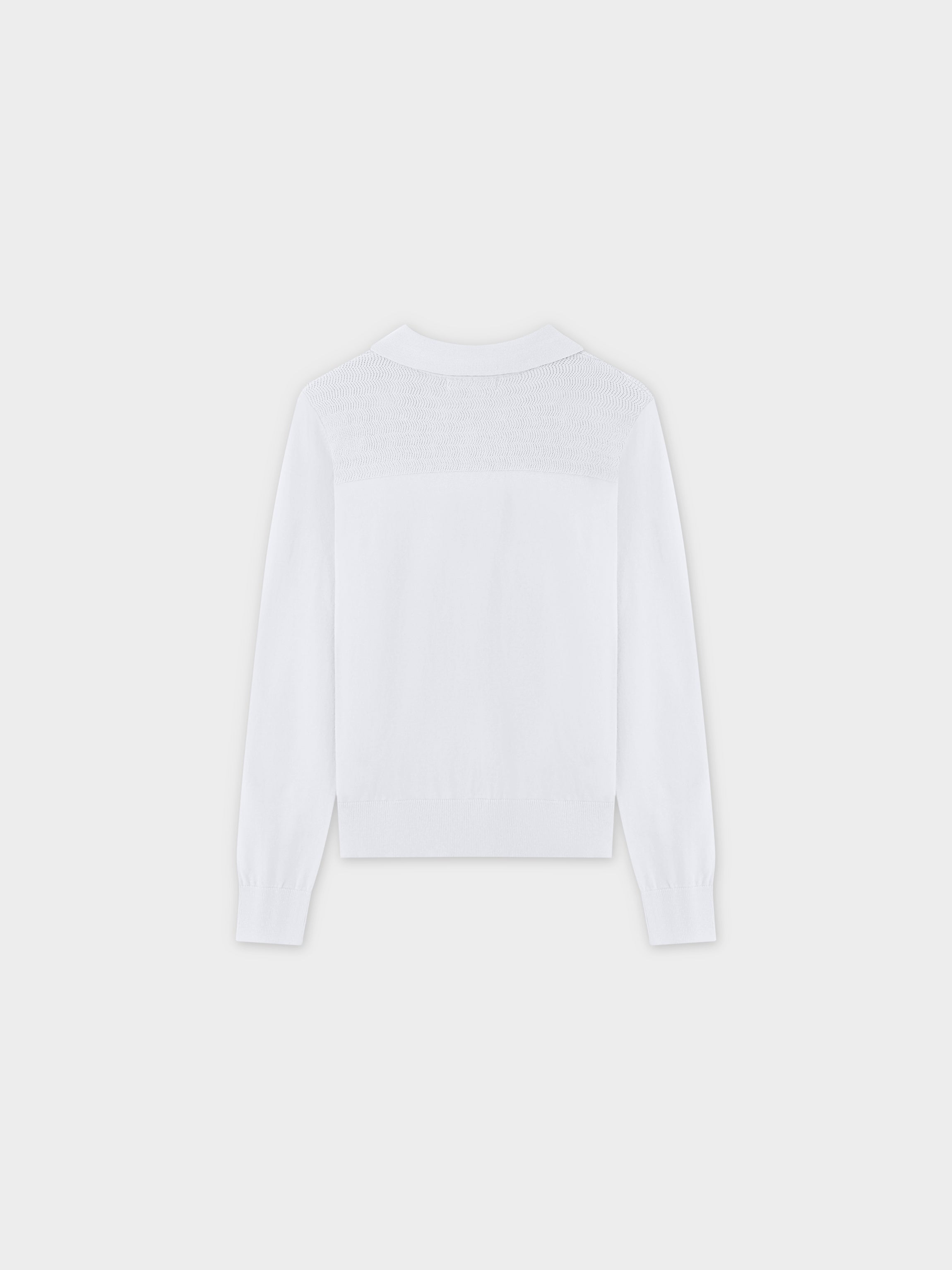 Mesh Top Sweater-White