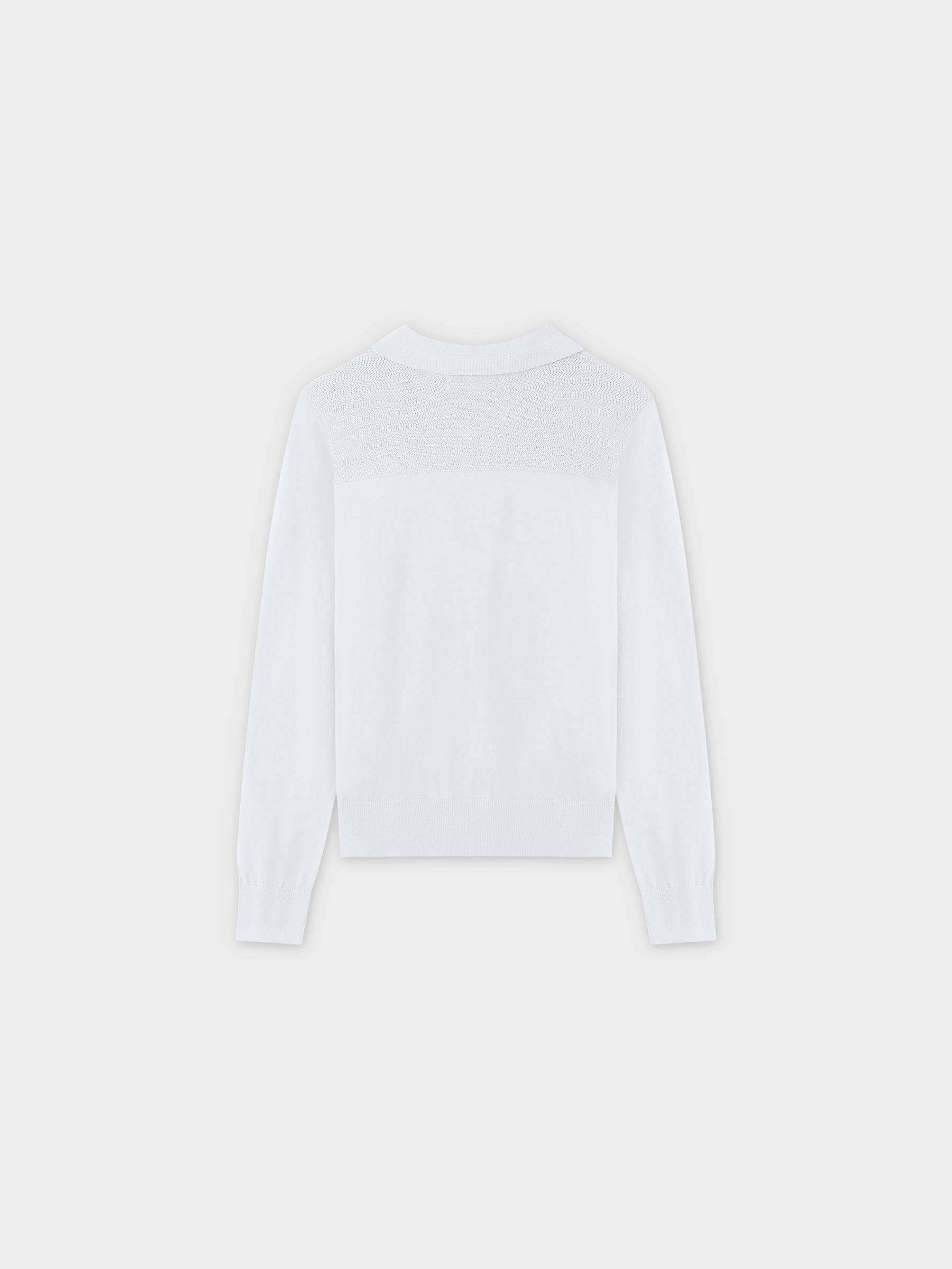 Mesh Top Sweater-White