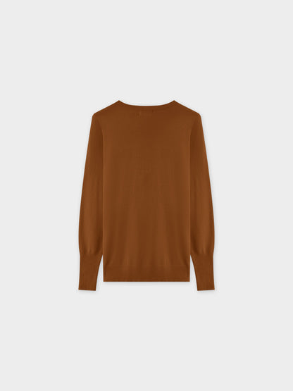 Basic Crew Sweater LS-Brown