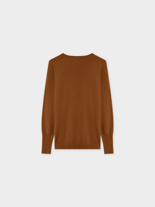 Basic Crew Sweater LS-Brown
