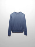 Ribbed High V Bomber-Denim Blue
