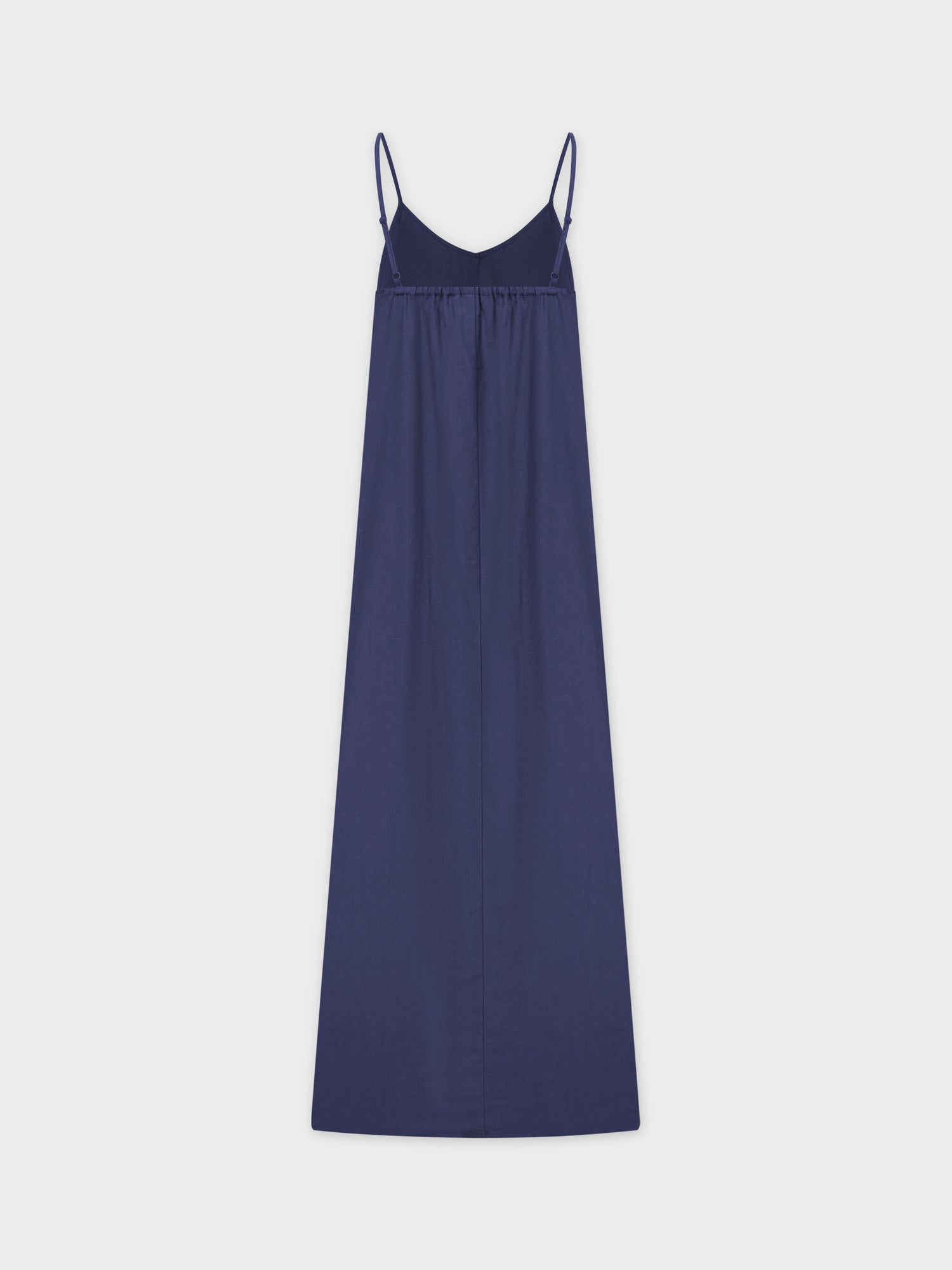 Linen Slip Dress-Navy