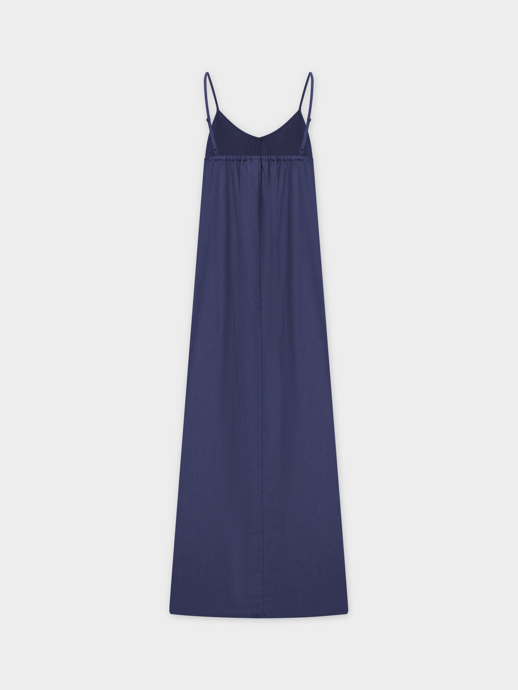 Linen Slip Dress-Navy