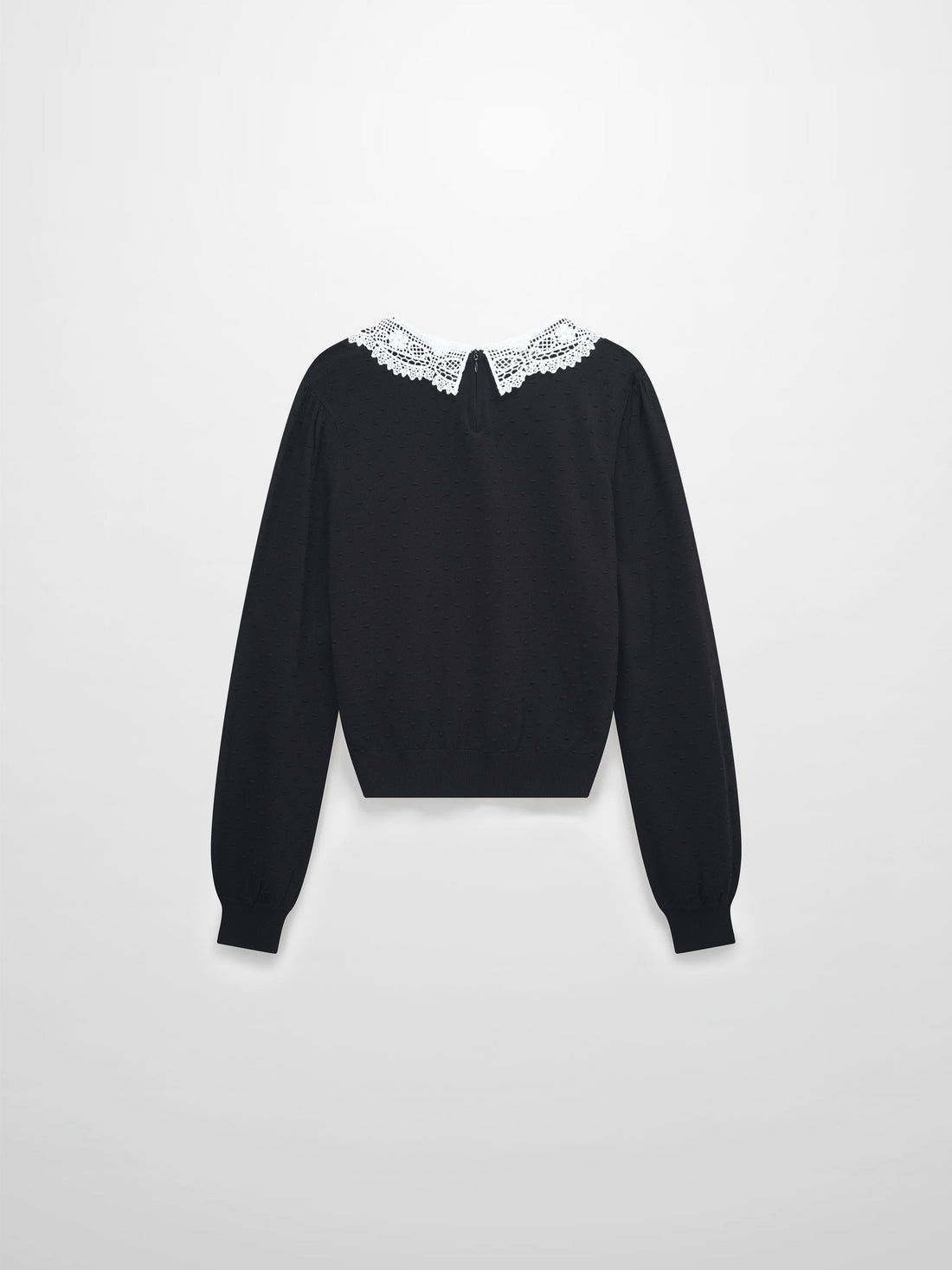 Crew Neck Pebbled Sweater-Black