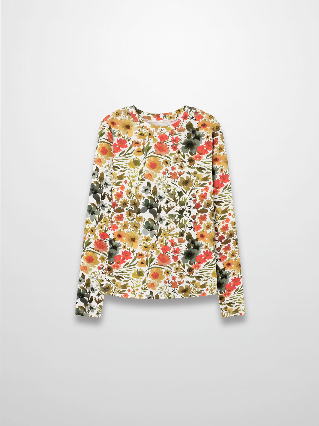 Basic Printed T-shirt-Earthy Floral