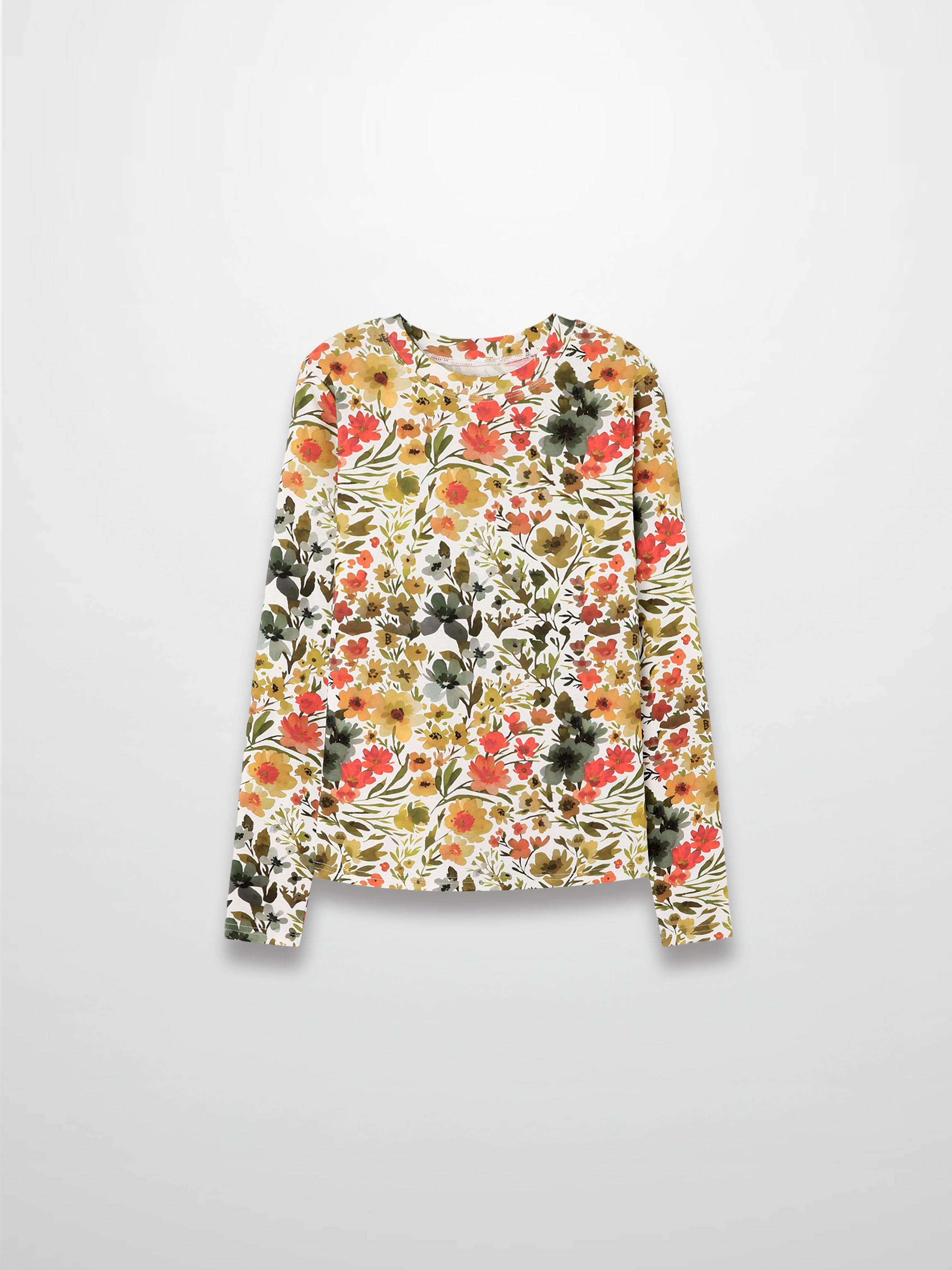 Basic Printed T-shirt-Earthy Floral