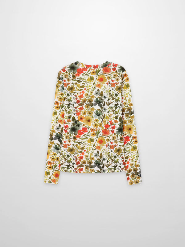 Basic Printed T-shirt-Earthy Floral