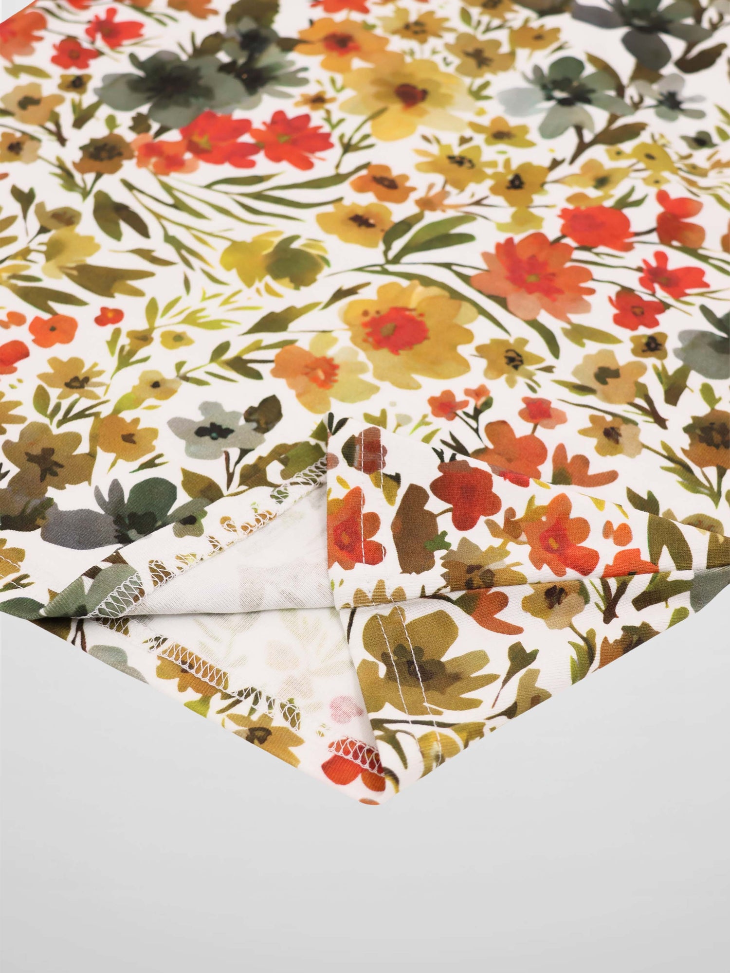 Basic Printed T-shirt-Earthy Floral