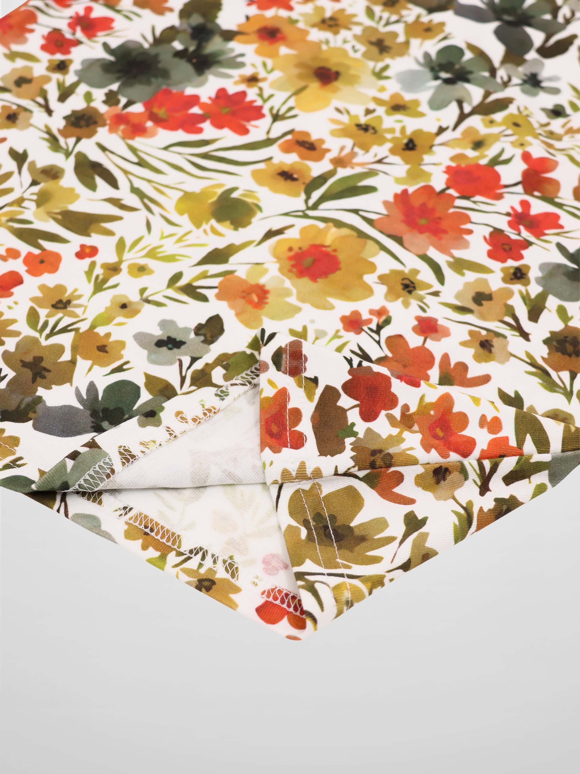 Basic Printed T-shirt-Earthy Floral