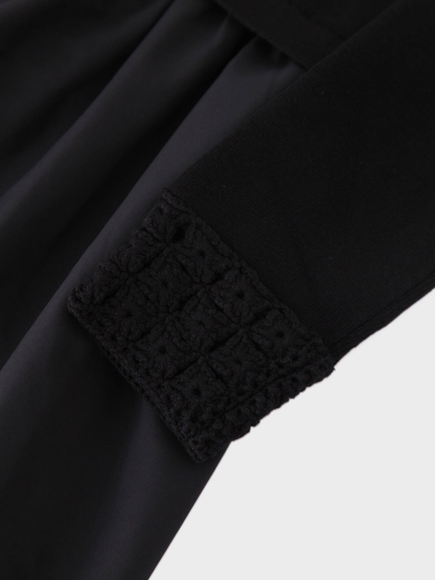 Crochet Detail Dress-Black