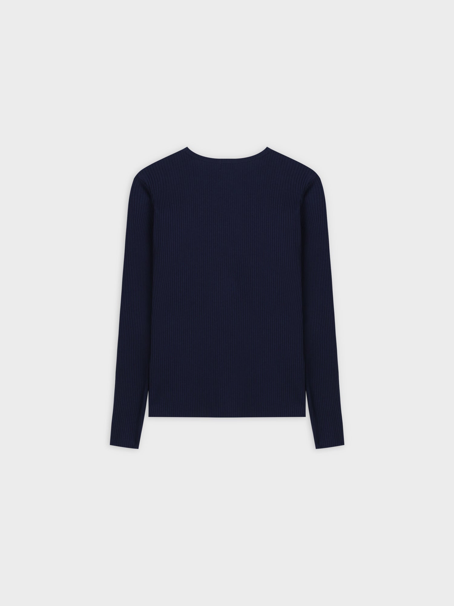 WIDE RIBBED CREW-NAVY