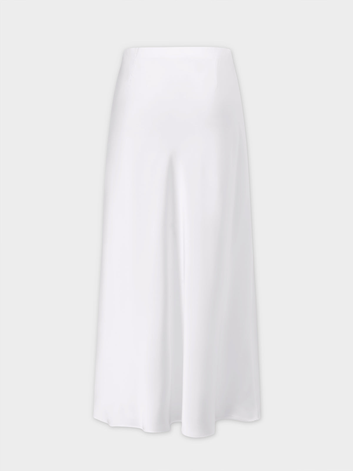 Satin Slip Skirt-White