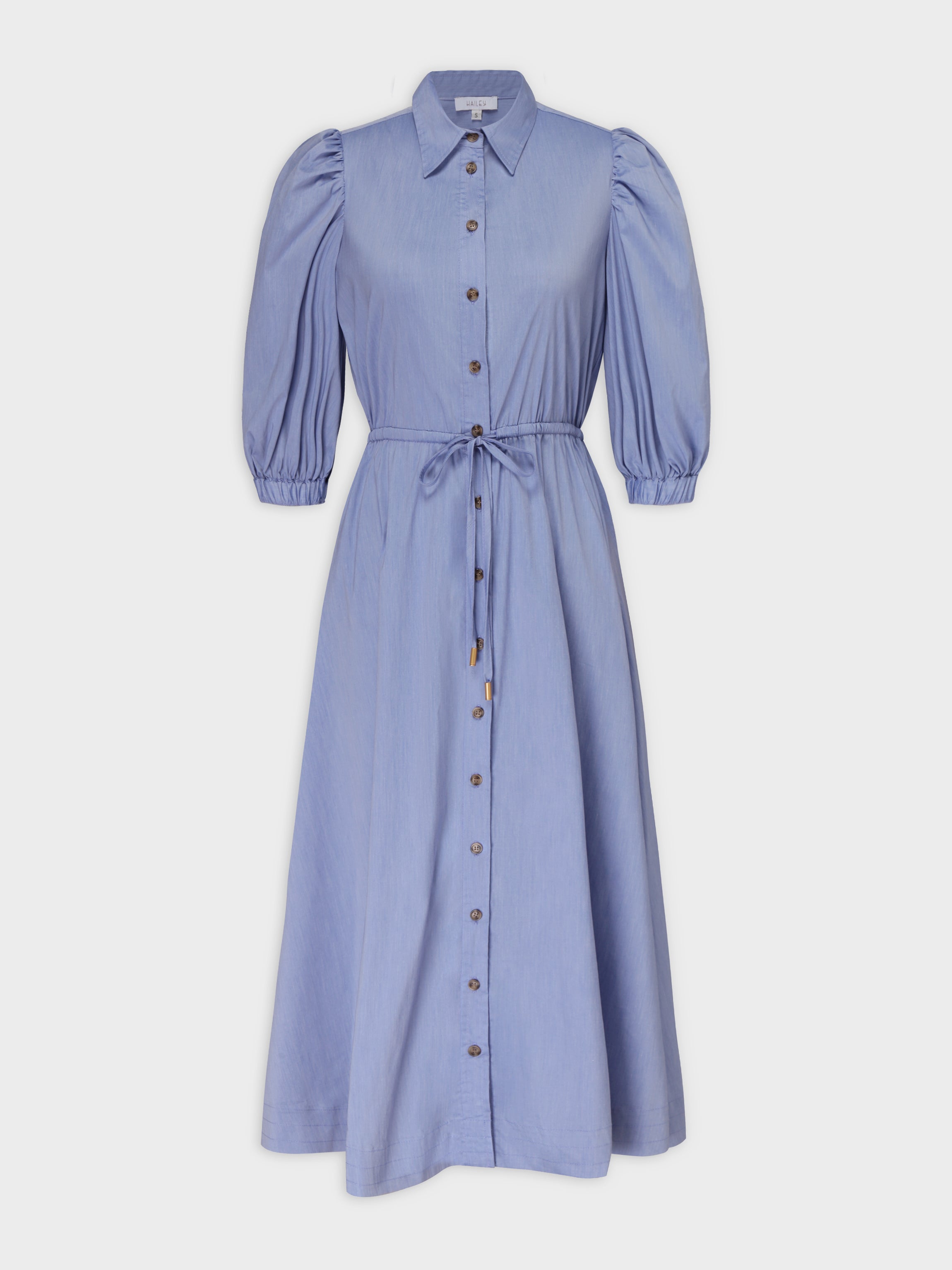 Polo Puff Dress-Chambray Blue