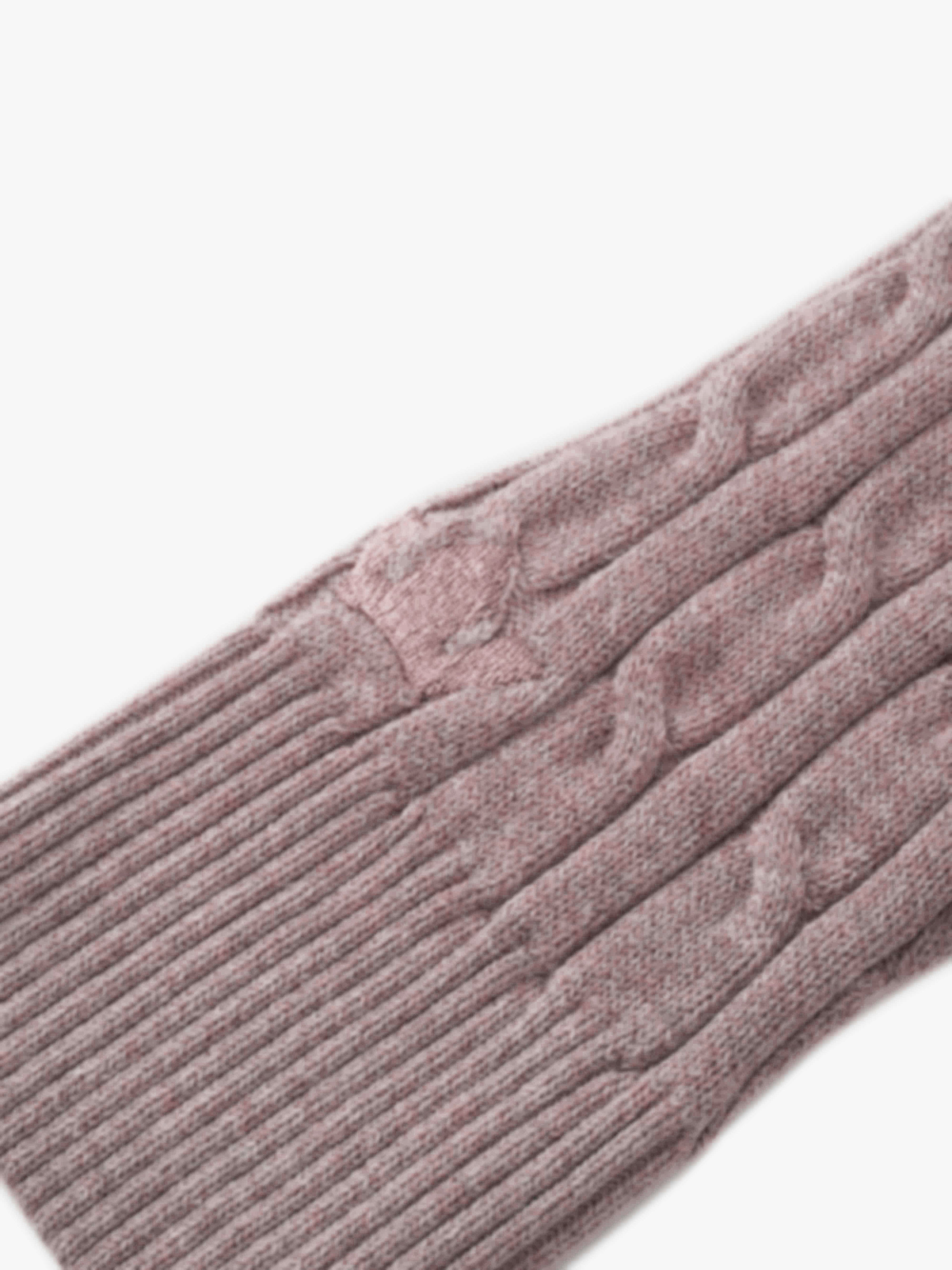 Crew Neck Cable Sweater-Mocha Mousse