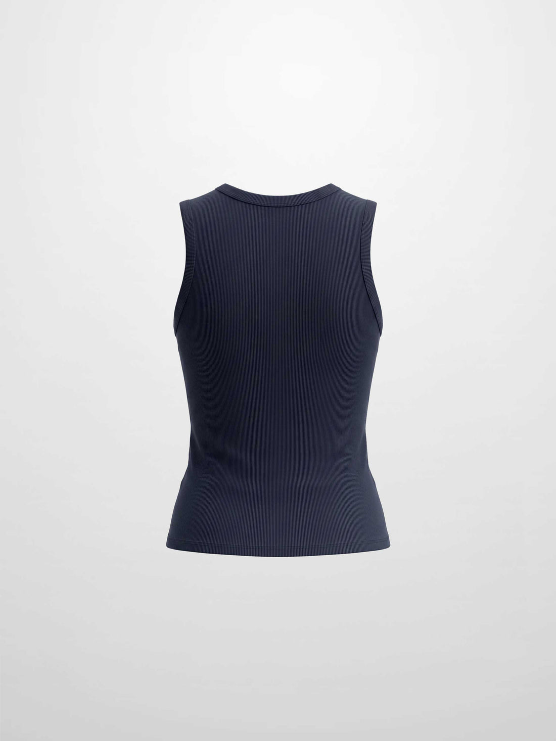 RIBBED CREW SLEEVELESS SHELL-NAVY