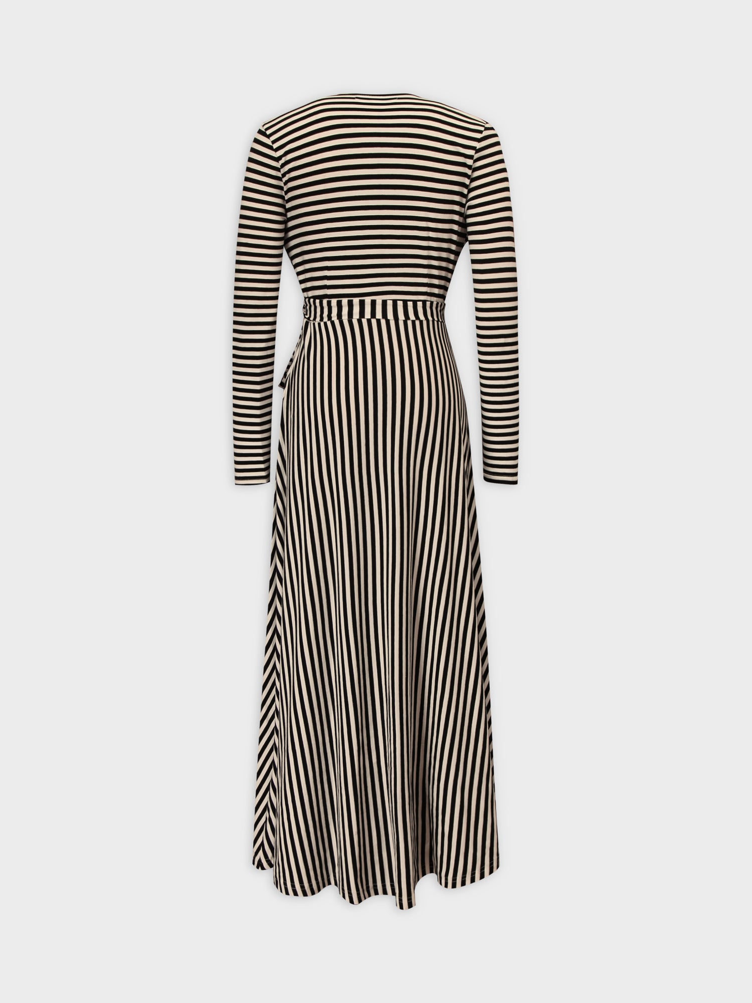 T-SHIRT WRAP DRESS-TAN/BLACK