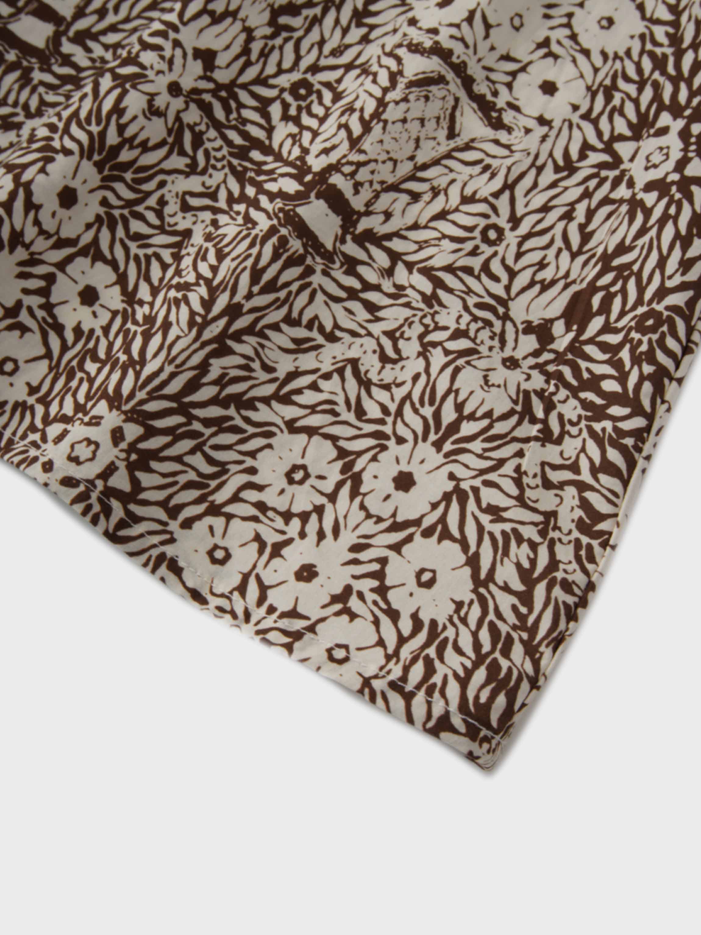 Floral Print Trumpet Skirt-Brown