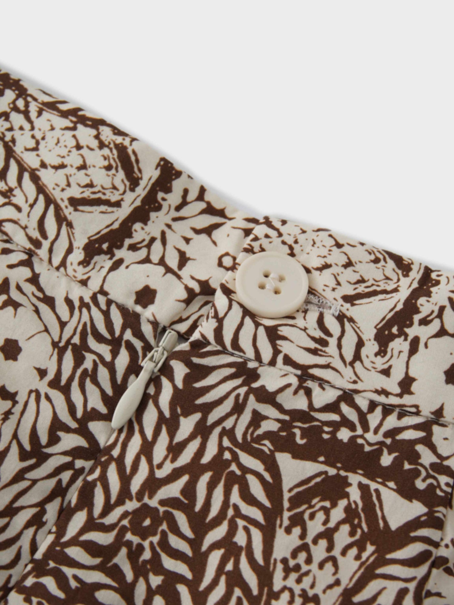 Floral Print Trumpet Skirt-Brown