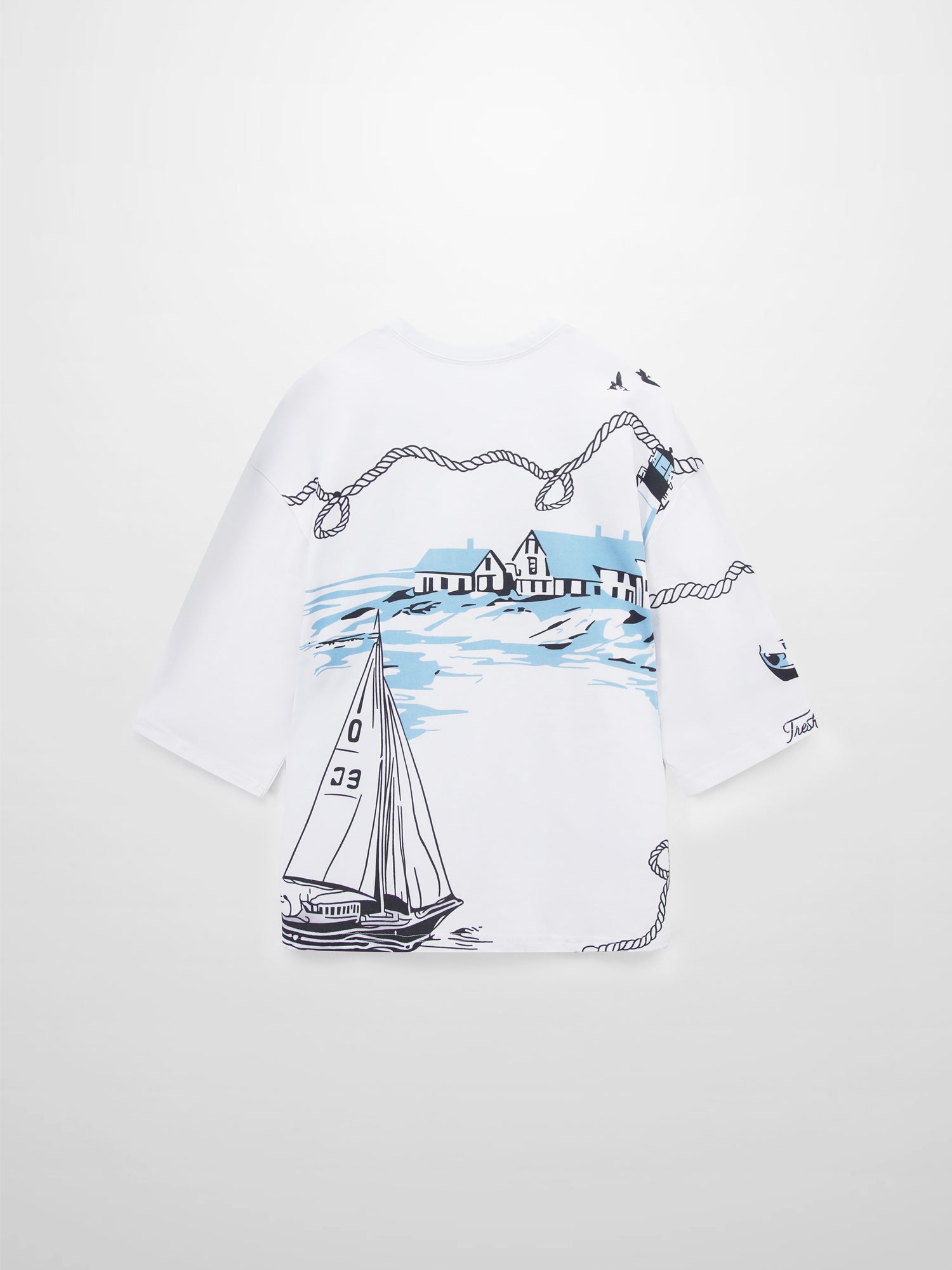 Oversized Printed Tee-Nautical