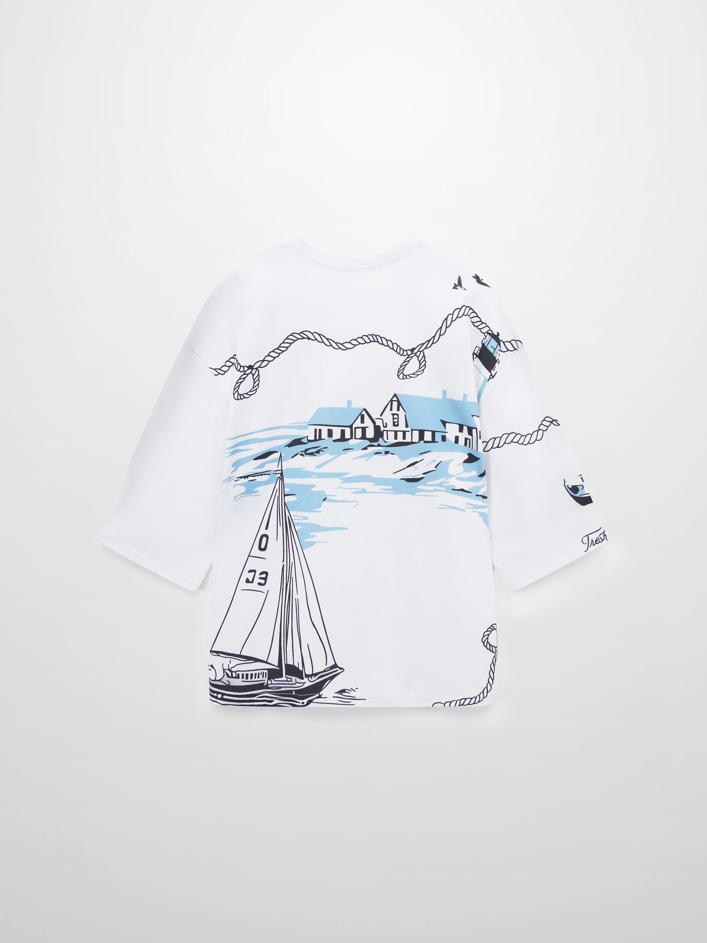 Oversized Printed Tee-Nautical