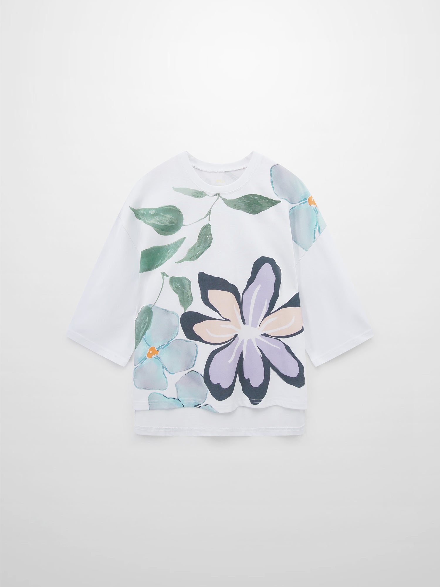 Oversized Printed Tee-Oversized Flower