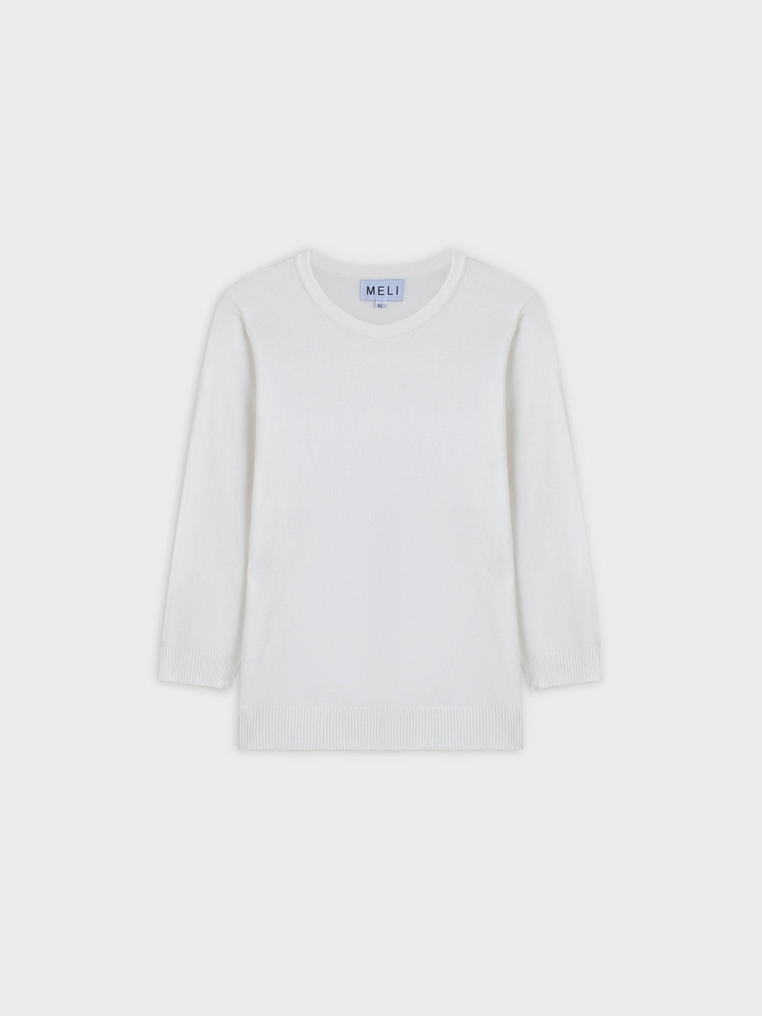 BASIC CREW SWEATER (3Q) - WHITE