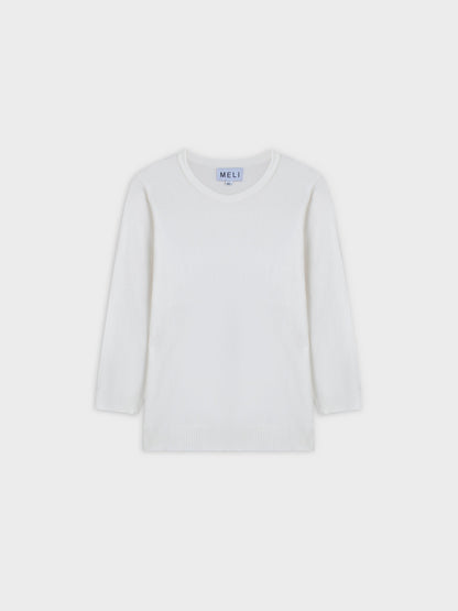 Basic Crew Sweater 3Q-White