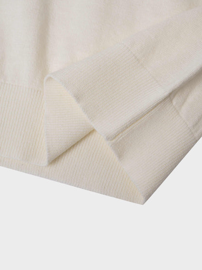 High V Lightweight Sweater-Ivory
