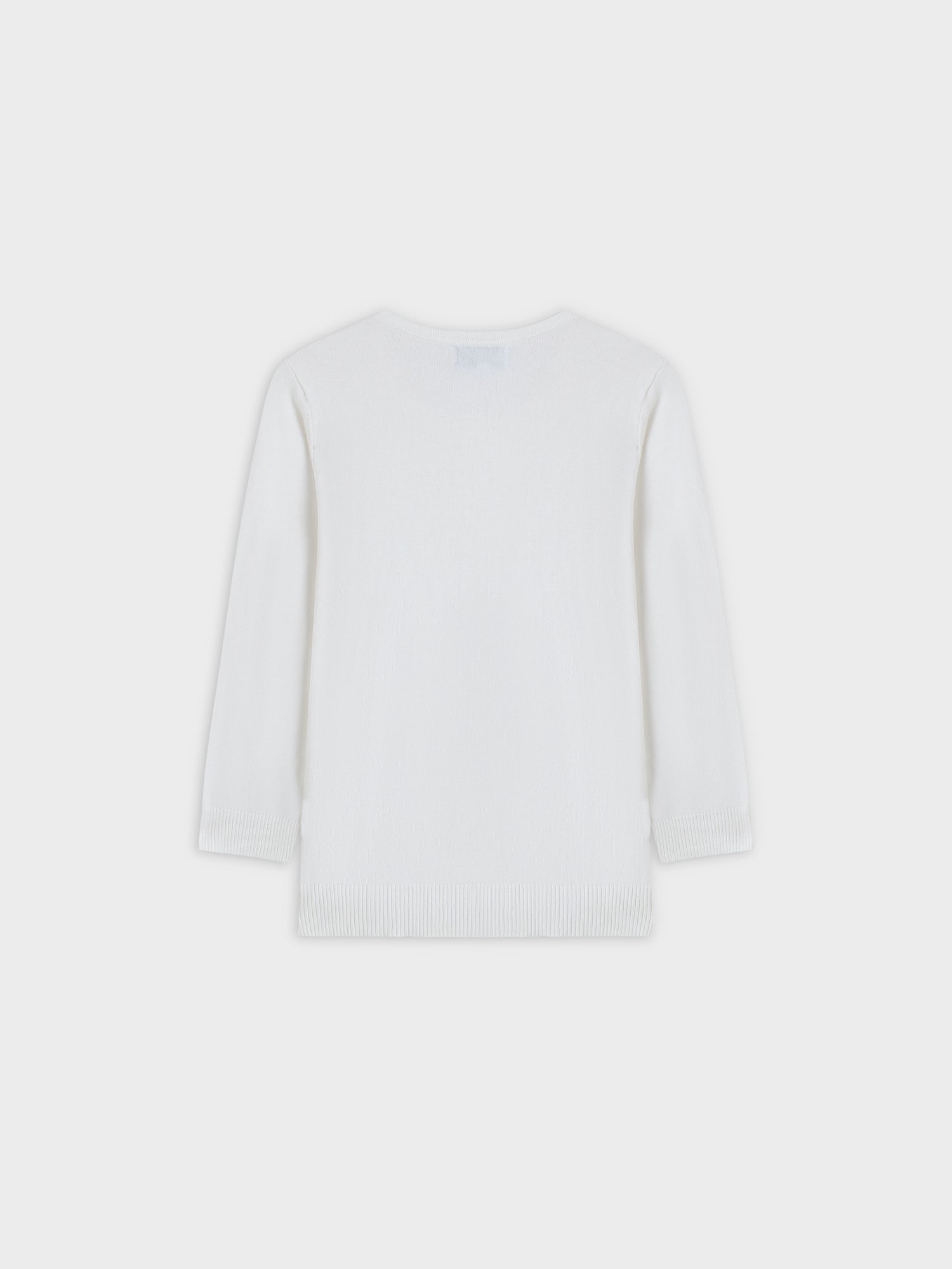 BASIC CREW SWEATER (3Q) - WHITE