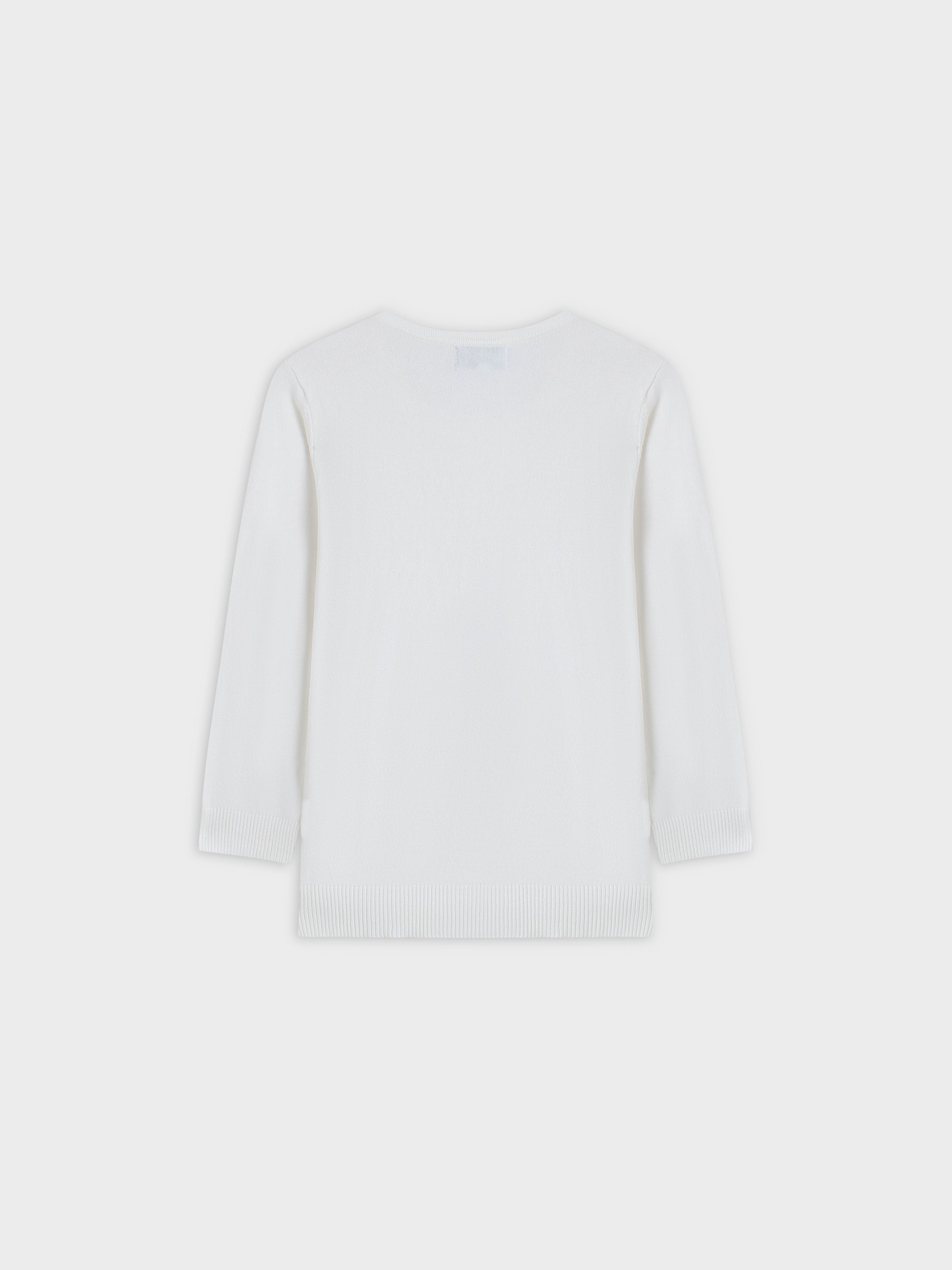 BASIC CREW SWEATER (3Q) - WHITE