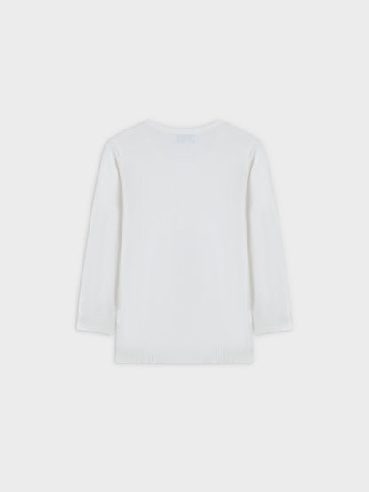Basic Crew Sweater 3Q-White