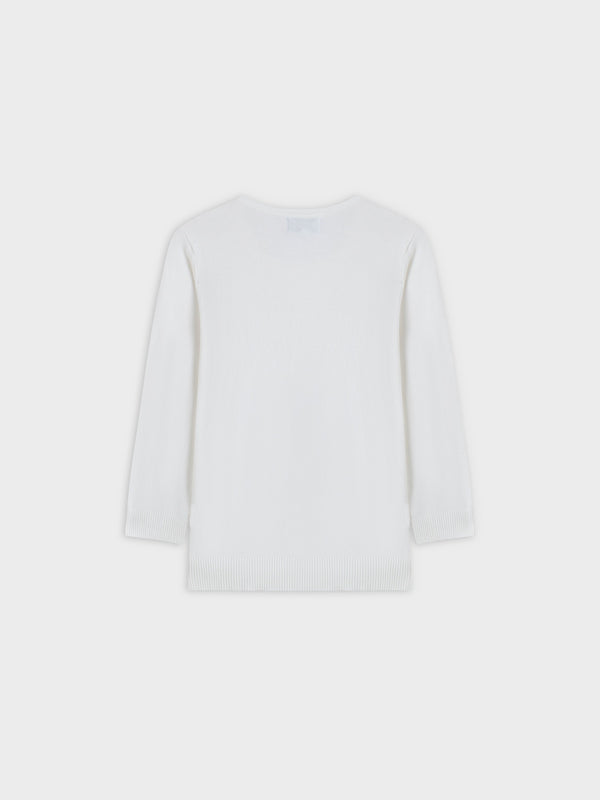 Basic Crew Sweater 3Q-White