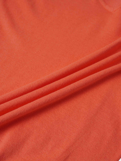 High V Lightweight Sweater-Coral