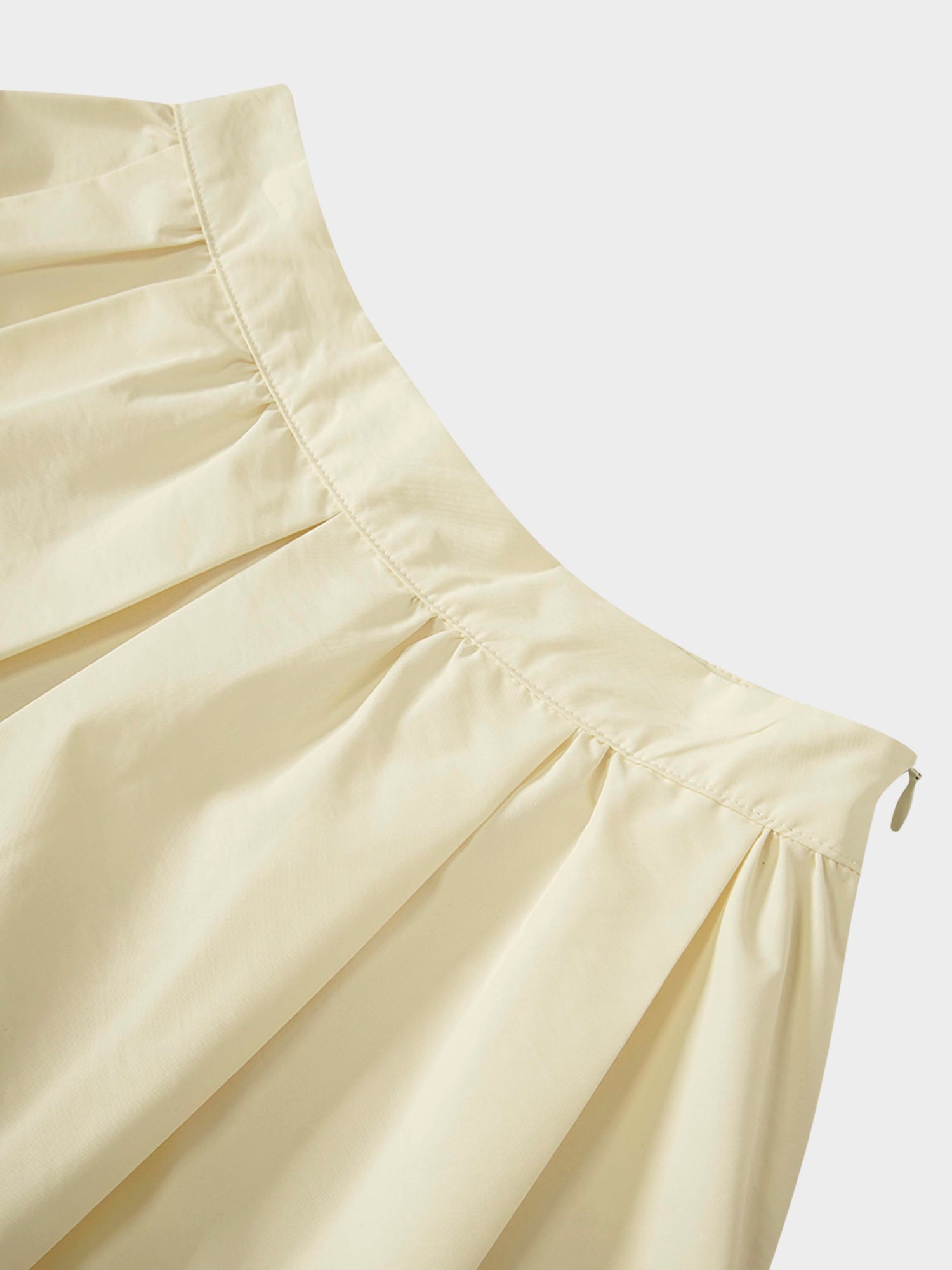 Waisted Full Taffeta Skirt-Butter Yellow