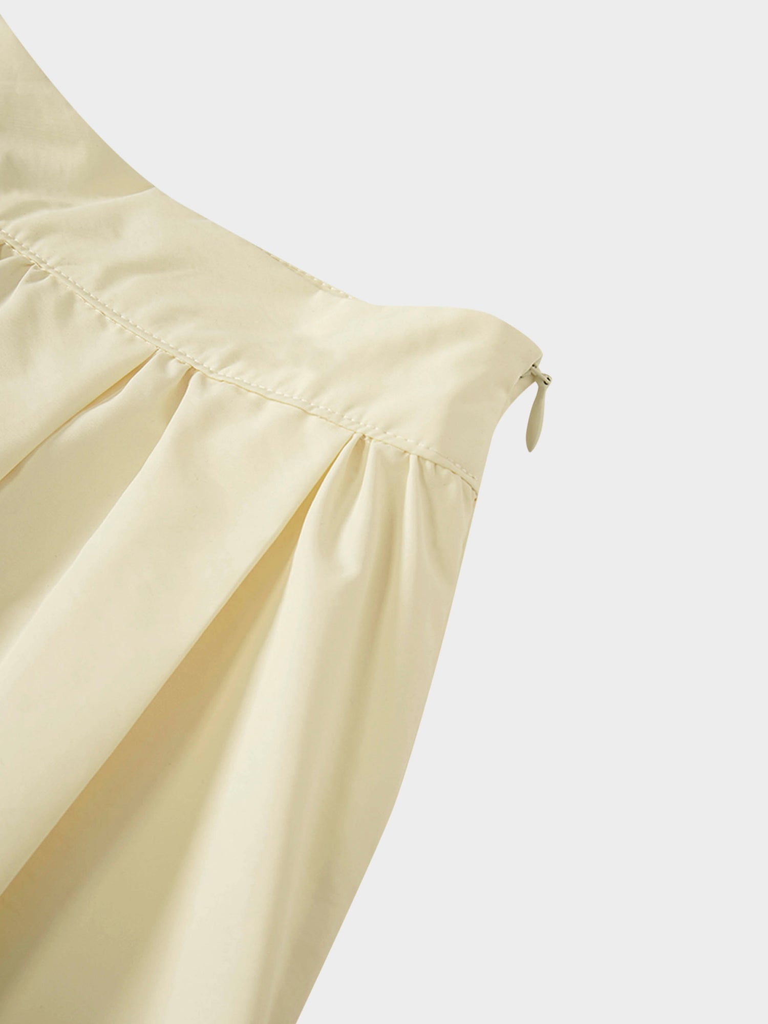 Waisted Full Taffeta Skirt-Butter Yellow