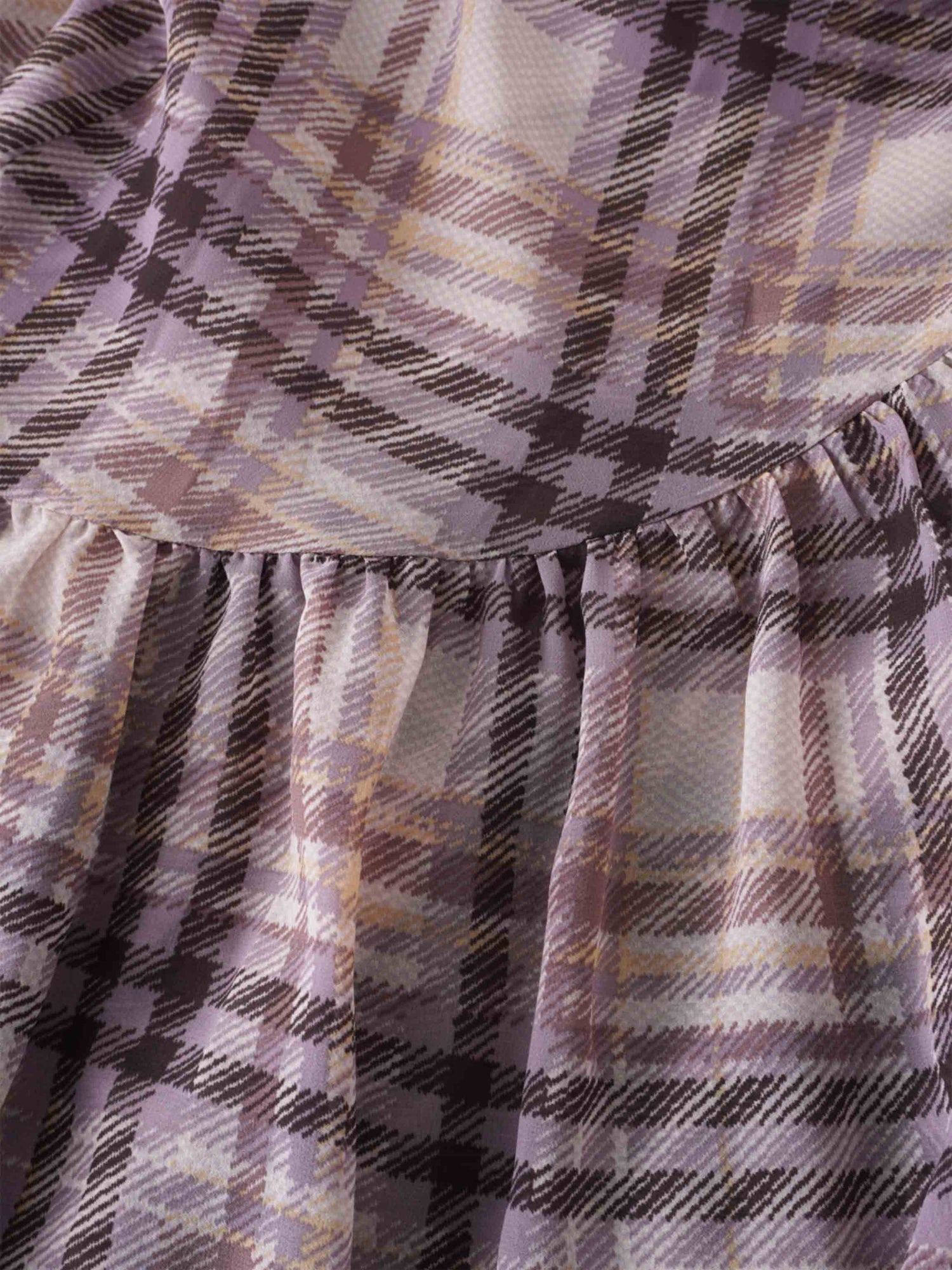 Tiered Wrap Jumper-Lavender Plaid