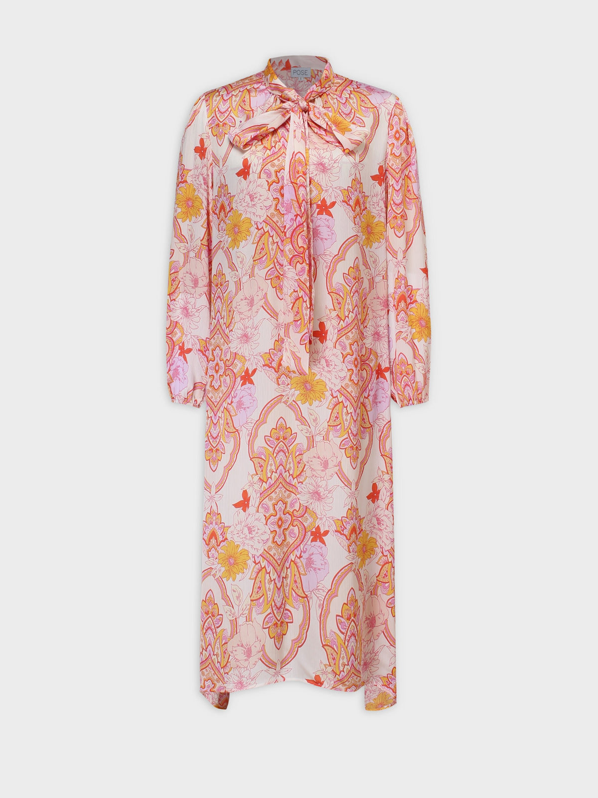 Tie Front Shirtdress-Peachy Floral